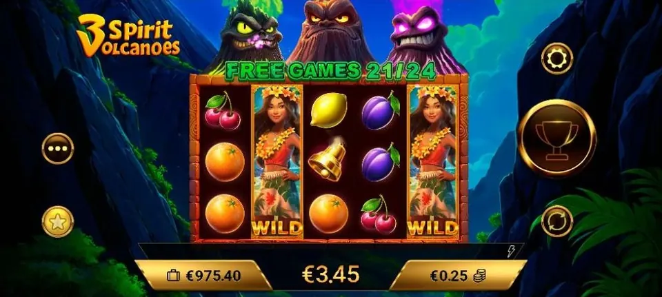Dos Wild expansivos durante los Free Games de 3 Spirit Volcanoes