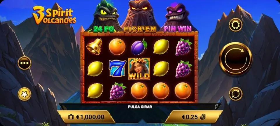Rodillos del juego base de 3 Spirit Volcanoes con 5 carretes y 3 filas