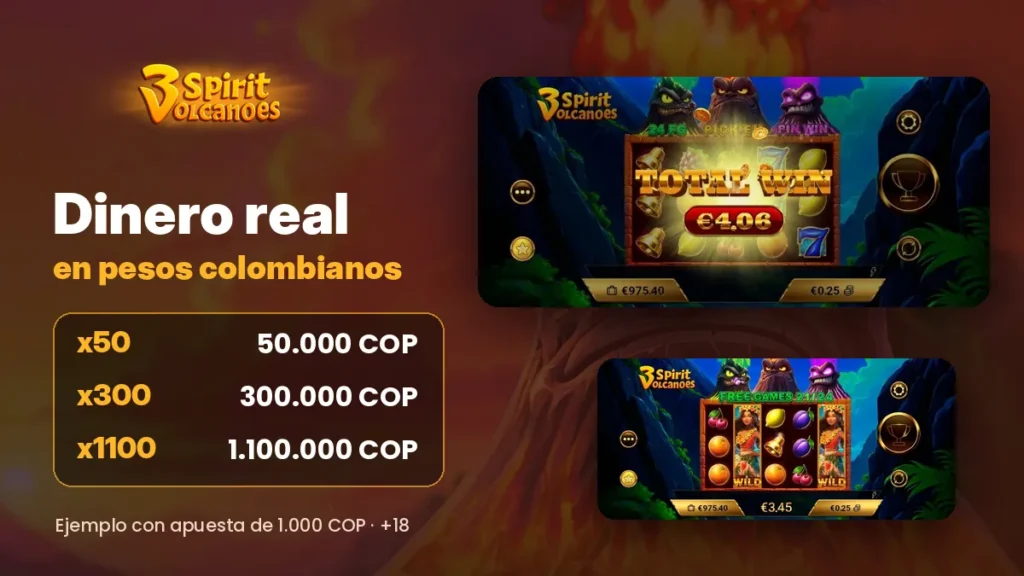 Jugar 3 Spirit Volcanoes con dinero real en pesos colombianos